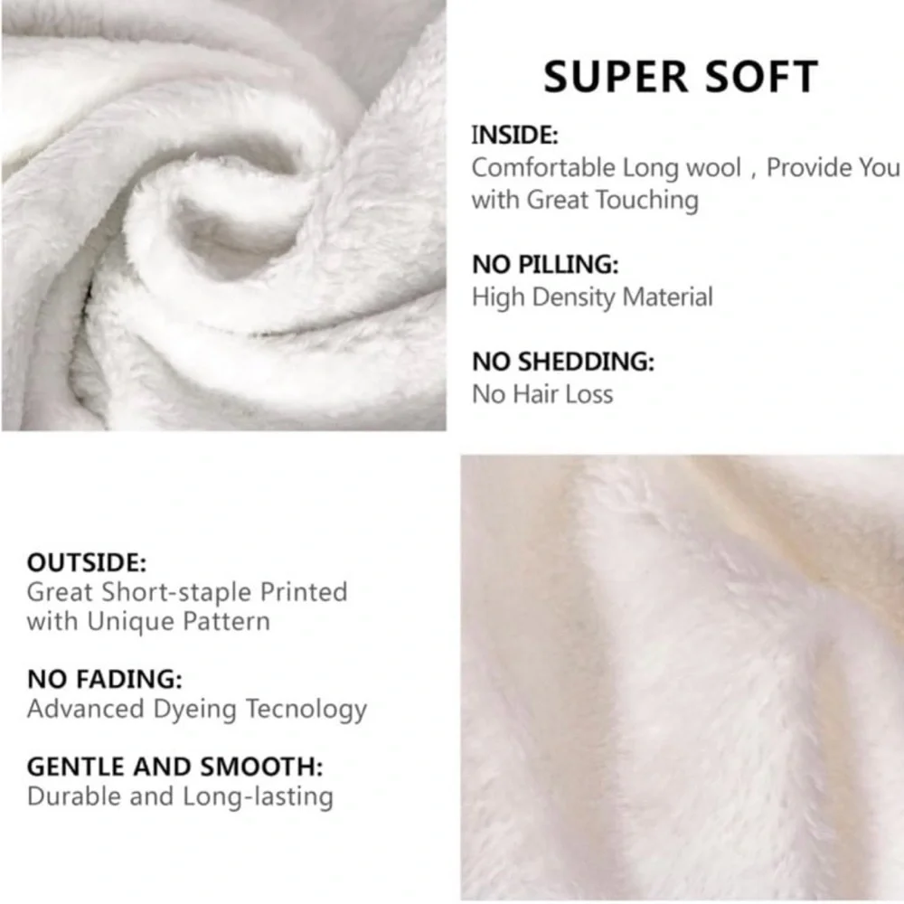 Snowflake Pattern Blue Throw Blanket